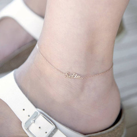 Ankle Bracelet with Name  Ankle Bracelet Name Anklet Custom Name  Anklet With Name