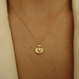 14K Gold Pearl in SeaShell Pendant Cockle Shell Necklace Pearl in Oyster Clam Oceanic Nautical Charm Pendant Gold Chain Necklace