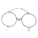 Sun And Moon Bracelet with Heart Magnets Couples Bracelet Jewelry Matching Bracelet
