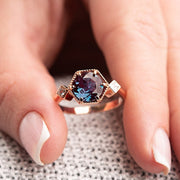 Alexandrite Vintage Promise Ring 925 Sterling Silver Bridal Ring Anniversary Ring for Her Marriage Ring for Women