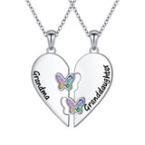 925 Sterling Silver Mother Daughter Granddaughter Family Heart Pendant Necklace Jewelry From Mom Grandmother