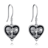 Witches Heart Gothic Earrings 925 Sterling Silver Goth Black Jewelry for Women