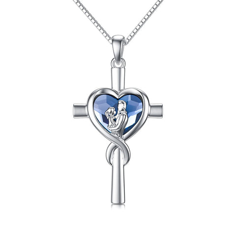 925 Sterling Silver Father Daughter Heart Pendant Necklace from Dad I Love You Forever Jewelry