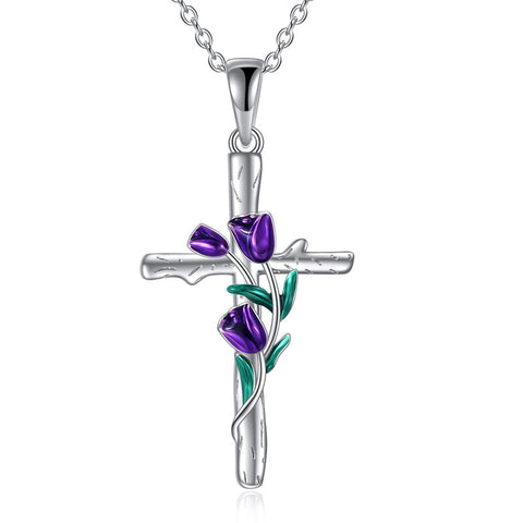 Tulips Necklace Sterling Silver  Flower Tulips Jewelry Mother's Day Gifts for Mom