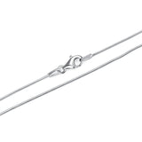1.0mm Women's 925 Sterling Silver Clean Chain Necklace 1mm