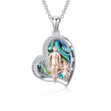 925 Sterling Silver Father Daughter Heart Pendant Necklace from Dad I Love You Forever Jewelry