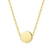 14K Gold Tiny Dot Round Small Coin Necklace Pendant Minimalist Dainty Fine Jewelry for Women Girls Teens
