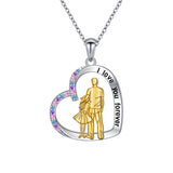 925 Sterling Silver Father Daughter Necklace Heart Pendant Necklace Father Daughter gifts for Women