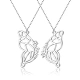 2 Pcs Butterfly Name Necklace Personalized, 925 Sterling Silver Bff Best Friend Necklace Friendship Gifts for Best Friend Sister Bestie