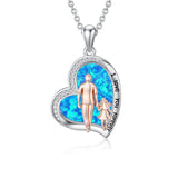 925 Sterling Silver Father Daughter Heart Pendant Necklace from Dad I Love You Forever Jewelry
