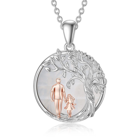 925 Sterling Silver Father Daughter Heart Pendant Necklace from Dad I Love You Forever Jewelry