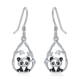 925 Sterling Silver Panda Earrings Dangle Earrings Animal Jewelry Gifts for Women Animal Lovers