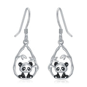 925 Sterling Silver Panda Earrings Dangle Earrings Animal Jewelry Gifts for Women Animal Lovers