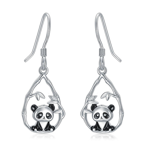 925 Sterling Silver Panda Earrings Dangle Earrings Animal Jewelry Gifts for Women Animal Lovers