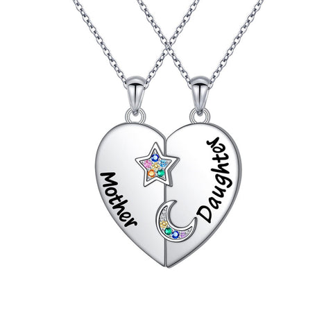 925 Sterling Silver Mother Daughter Granddaughter Family Heart Pendant Necklace Jewelry From Mom Grandmother