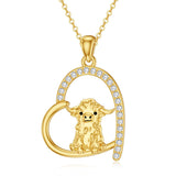 14K Gold Highland Cow Necklace for Women Solid Gold Heart Pendant Necklace Anniversary Birthday Gifts for Her