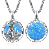 925 Sterling Silver Patron Saint Medals Saint Christopher Amulet Saint Michael Necklace Protection Jewelry for Men