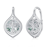 Tree Of Life Leverback Earring for Women Sterling Silver Dangle Drop Hoop Earrings for Women Teens Birthday Anniversary
