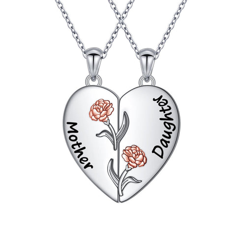 925 Sterling Silver Mother Daughter Granddaughter Family Heart Pendant Necklace Jewelry From Mom Grandmother