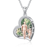 925 Sterling Silver Father Daughter Heart Pendant Necklace from Dad I Love You Forever Jewelry