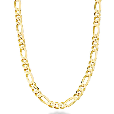 925 Sterling Silver 5mm Diamond-Cut Figaro Link Chain Necklace for Women Men
