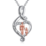 925 Sterling Silver Father Daughter Heart Pendant Necklace from Dad I Love You Forever Jewelry