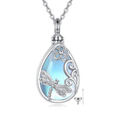 Tree of Life/Hummingbird Urn Necklace Moonstone Necklace for Ashes 925 Sterling Silver Cremation Jewelry for Women