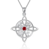 Witches Knot Necklace Sterling Silver Witches Knot Pendant Necklace Celtic Cross Witch Jewelry Witches Knot Amulet Gifts for Women Girls
