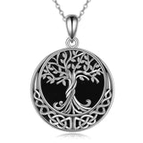 Tree of Life Necklace 925 Sterling Silver Abalone Shell Celtic Knot Pendant Necklace for Women Jewelry