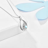 Urn Necklace for Ashes 925 Sterling Silver Moonstone Cremation Keepsake Pendant Memorial Jewellery for Women Men Human Pet