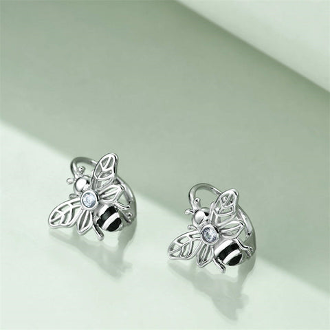 Bee Earrings Sterling Silver Bumble Bee Gold Plated Hoop Earrings Leverback Dangle Earrings for Women Jewelry Gifts for Women Girls