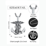 925 Sterling Silver Patron Saint Necklace  Amulet Necklace Cross Jewelry for Men with 2.5mm 22"+2" Rolo Chain