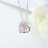 925 Sterling Silver Father Daughter Heart Pendant Necklace from Dad I Love You Forever Jewelry