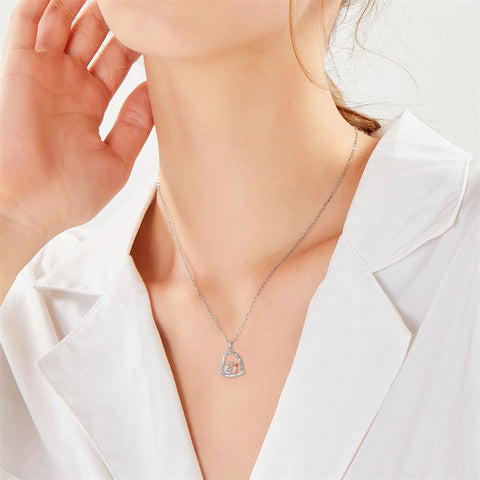 925 Sterling Silver Father Daughter Heart Pendant Necklace from Dad I Love You Forever Jewelry