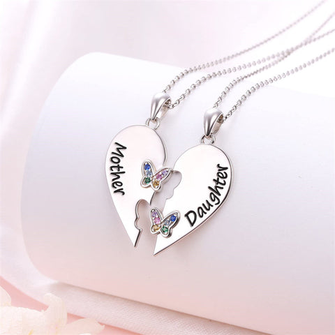 925 Sterling Silver Mother Daughter Granddaughter Family Heart Pendant Necklace Jewelry From Mom Grandmother