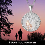 925 Sterling Silver Father Daughter Heart Pendant Necklace from Dad I Love You Forever Jewelry