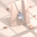 925 Silver Dragon/ Wyvern Rose Quartz Necklace Silver Phoenix Necklace Gift for Women