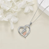 925 Sterling Silver Father Daughter Heart Pendant Necklace from Dad I Love You Forever Jewelry