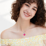 925 Sterling Silver Animal Necklace with Rose Quartz