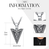 Arrow Necklace for Men 925 Sterling Silver Amulet Pendant Jewellery Birthday Gifts for Women Unisex 20+2‘’ Stainless Steel Chain