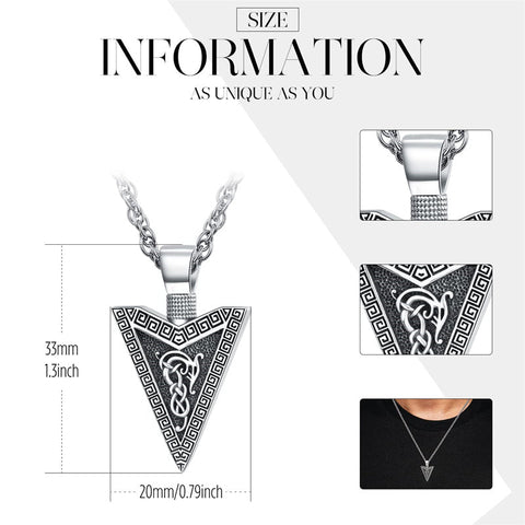 Arrow Necklace for Men 925 Sterling Silver Amulet Pendant Jewellery Birthday Gifts for Women Unisex 20+2‘’ Stainless Steel Chain