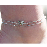 Womens Anklet 925 Sterling Silver  Layered Anklet Bracelet Dainty Beaded Chain Anklet Adjustable 11" Anklet for Women