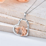 925 Sterling Silver Father Daughter Heart Pendant Necklace from Dad I Love You Forever Jewelry