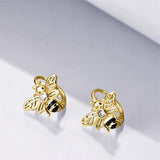 Bee Earrings Sterling Silver Bumble Bee Gold Plated Hoop Earrings Leverback Dangle Earrings for Women Jewelry Gifts for Women Girls