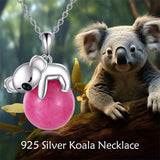 925 Sterling Silver Animal Necklace with Rose Quartz