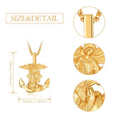 925 Sterling Silver Patron Saint Necklace  Amulet Necklace Cross Jewelry for Men with 2.5mm 22"+2" Rolo Chain