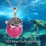 925 Sterling Silver Animal Necklace with Rose Quartz