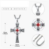 925 Sterling Silver Cross Necklace for Men  Amulet Necklace Protection Jewelry Religious Gifts with 2.5mm 22"+2" Rolo Chain