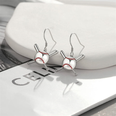 925 Sterling Silver Baseball/Football Earrings Sports Accessories Jewelry Fans Baseball/Football Gift