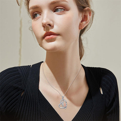 925 Sterling Silver Father Daughter Heart Pendant Necklace from Dad I Love You Forever Jewelry